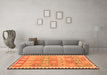 Machine Washable Southwestern Orange Country Area Rugs in a Living Room, wshcon2687org