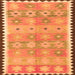 Round Machine Washable Southwestern Orange Country Area Rugs, wshcon2687org