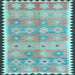 Square Southwestern Light Blue Country Rug, con2687lblu