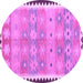 Round Machine Washable Southwestern Purple Country Area Rugs, wshcon2687pur