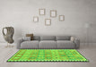 Machine Washable Southwestern Green Country Area Rugs in a Living Room,, wshcon2687grn