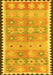 Machine Washable Southwestern Yellow Country Rug, wshcon2687yw