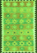 Serging Thickness of Machine Washable Southwestern Green Country Area Rugs, wshcon2687grn