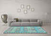 Machine Washable Southwestern Light Blue Country Rug in a Living Room, wshcon2687lblu