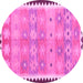 Round Southwestern Pink Country Rug, con2687pnk