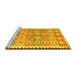 Sideview of Machine Washable Southwestern Yellow Country Rug, wshcon2687yw