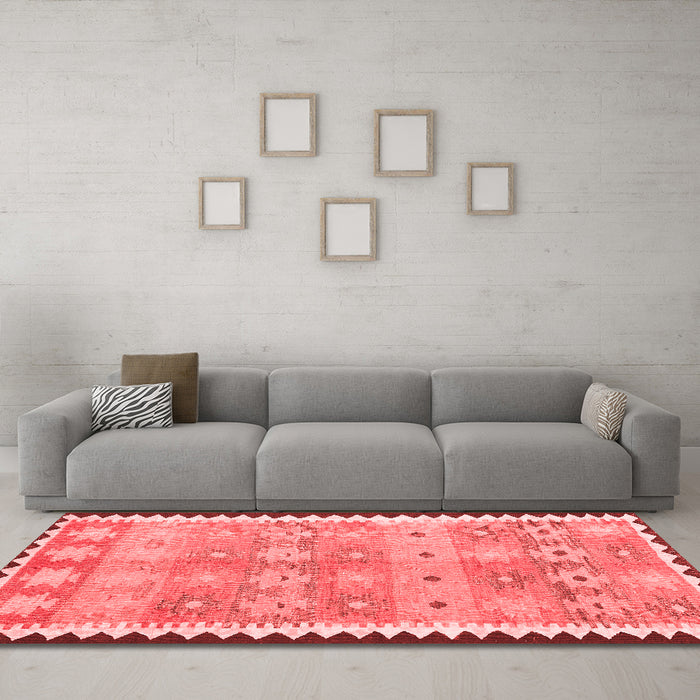 Country Red Washable Rugs