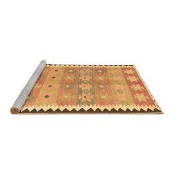 Sideview of Machine Washable Southwestern Brown Country Rug, wshcon2687brn