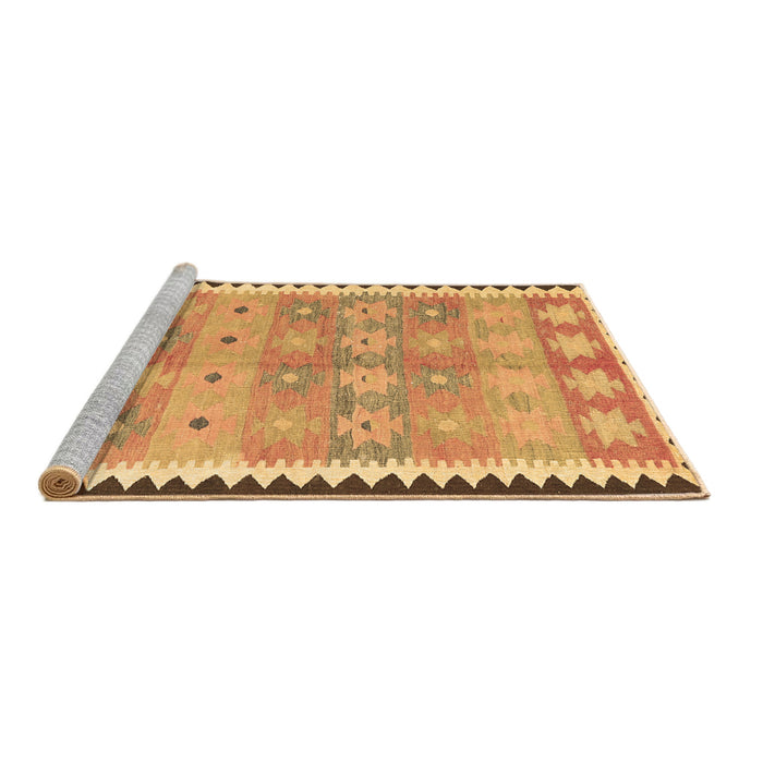 Sideview of Machine Washable Southwestern Brown Country Rug, wshcon2687brn