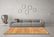 Machine Washable Southwestern Brown Country Rug in a Living Room,, wshcon2687brn