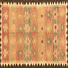 Square Southwestern Brown Country Rug, con2687brn