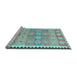 Sideview of Machine Washable Southwestern Light Blue Country Rug, wshcon2687lblu