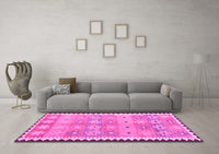 Machine Washable Southwestern Pink Country Rug, wshcon2687pnk