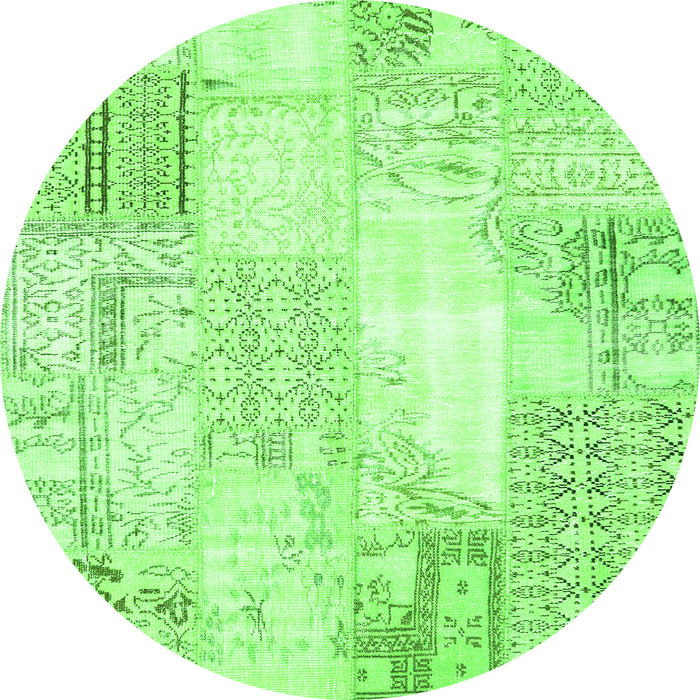 Square Patchwork Green Transitional Rug, con2688grn