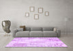 Machine Washable Patchwork Purple Transitional Area Rugs in a Living Room, wshcon2688pur