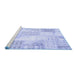 Sideview of Machine Washable Patchwork Blue Transitional Rug, wshcon2688blu