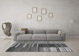 Machine Washable Southwestern Gray Country Rug in a Living Room,, wshcon2689gry