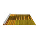 Sideview of Machine Washable Southwestern Yellow Country Rug, wshcon2689yw