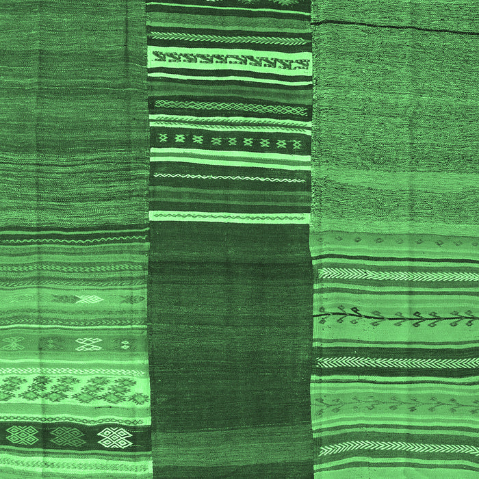 Machine Washable Southwestern Emerald Green Country Area Rugs, wshcon2689emgrn