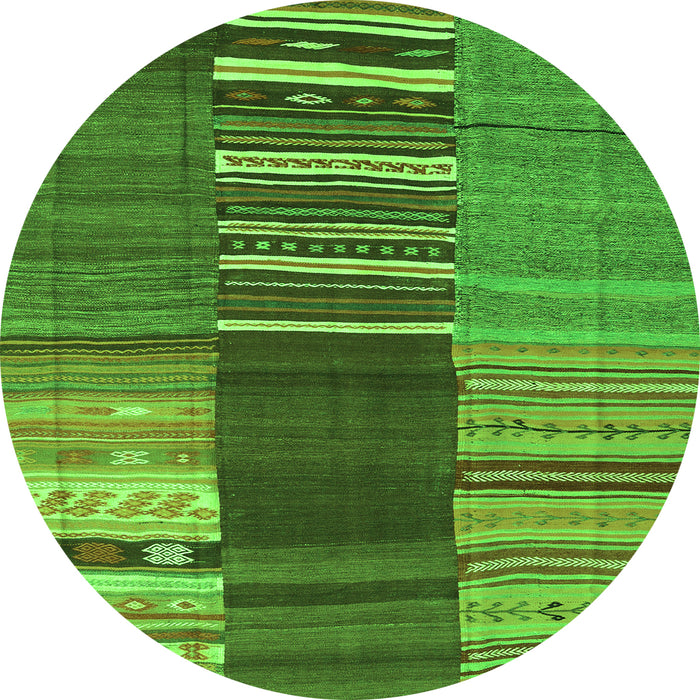 Machine Washable Southwestern Green Country Area Rugs, wshcon2689grn