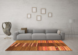Machine Washable Southwestern Orange Country Area Rugs in a Living Room, wshcon2689org