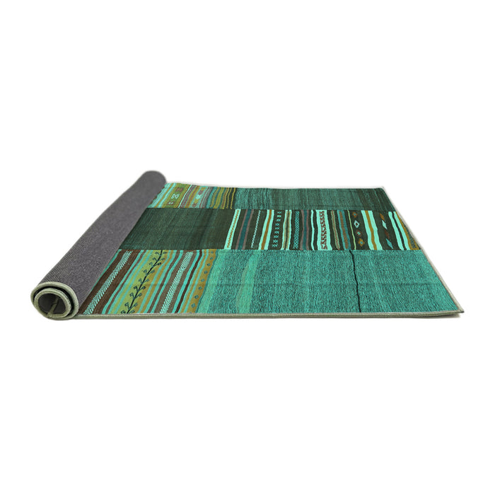 Sideview of Southwestern Turquoise Country Rug, con2689turq