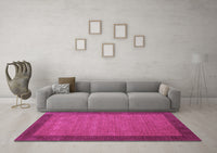 Machine Washable Abstract Pink Contemporary Rug, wshcon268pnk