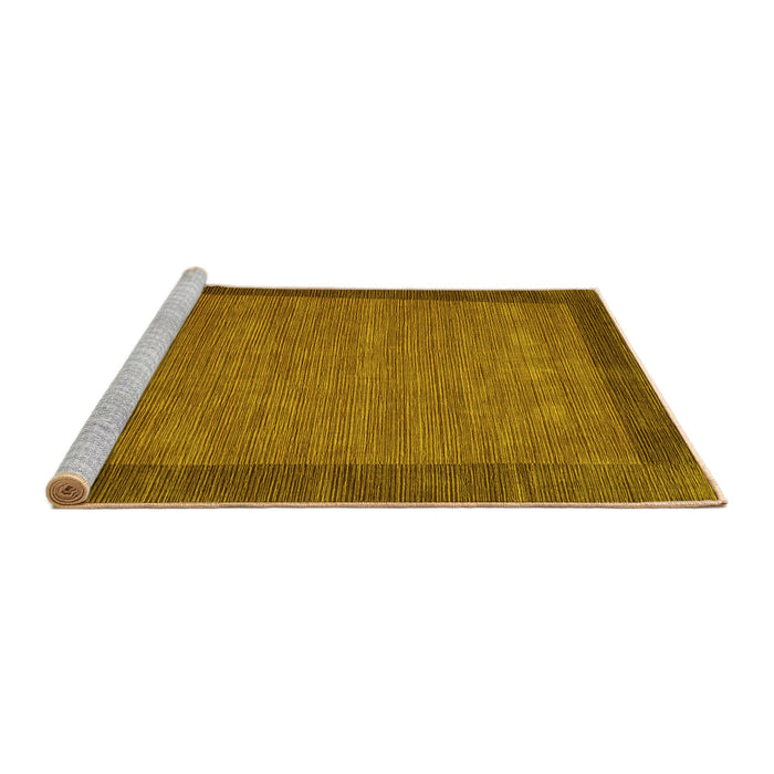 Sideview of Machine Washable Abstract Yellow Contemporary Rug, wshcon268yw