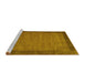 Sideview of Machine Washable Abstract Yellow Contemporary Rug, wshcon268yw