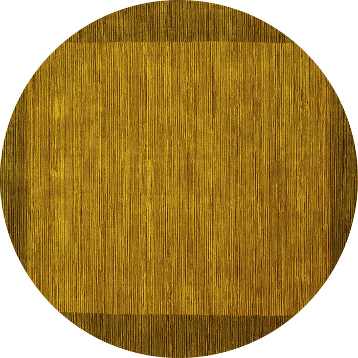 Round Abstract Yellow Contemporary Rug, con268yw
