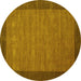 Round Abstract Yellow Contemporary Rug, con268yw