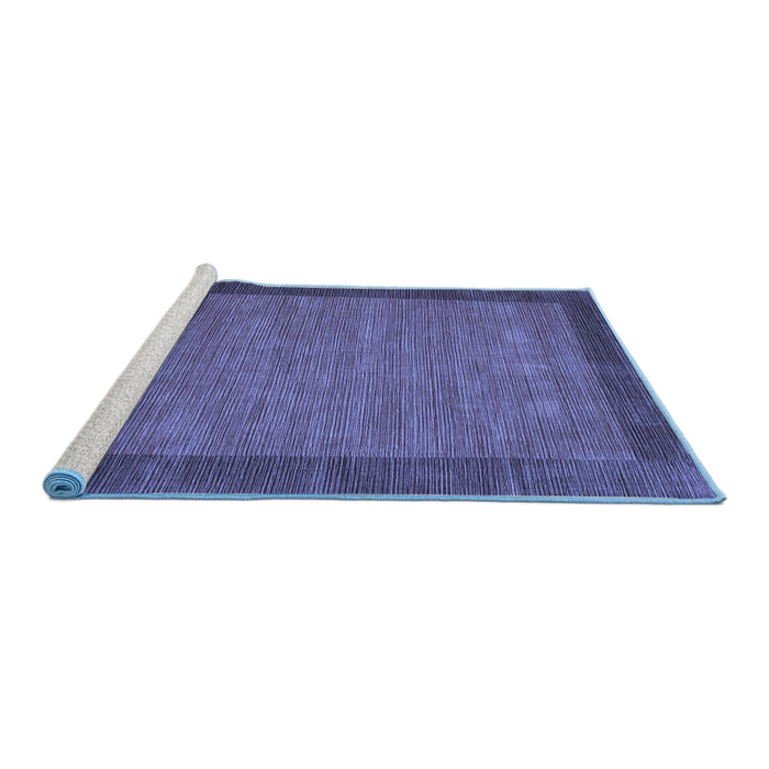 Sideview of Machine Washable Abstract Blue Contemporary Rug, wshcon268blu