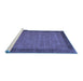 Sideview of Machine Washable Abstract Blue Contemporary Rug, wshcon268blu