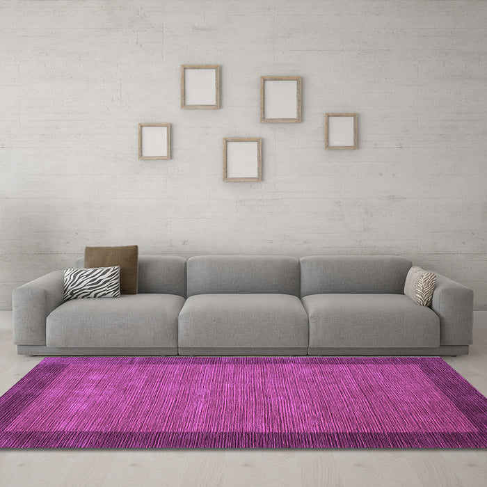 Machine Washable Abstract Purple Contemporary Area Rugs in a Living Room, wshcon268pur