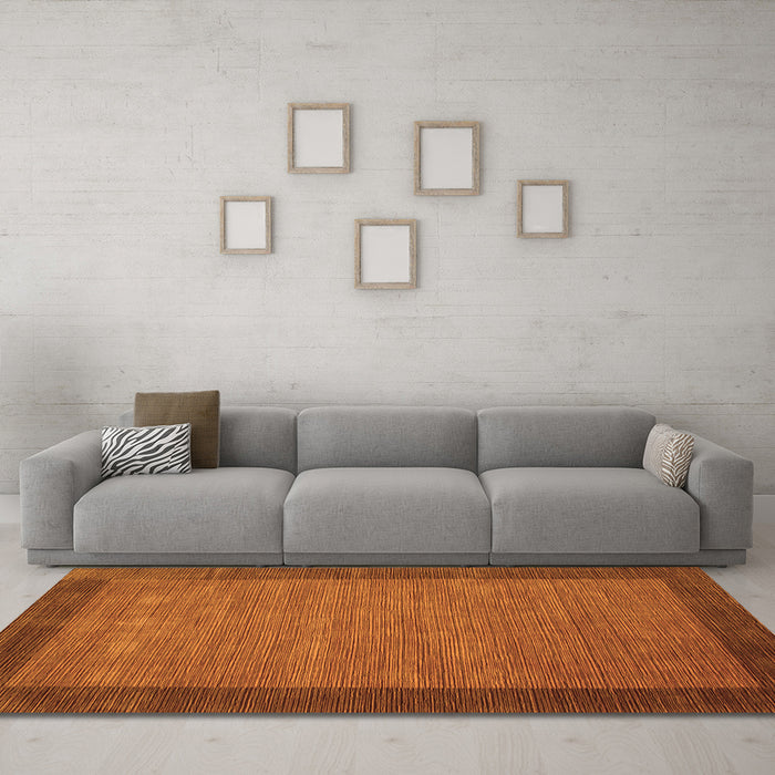 Machine Washable Abstract Orange Contemporary Area Rugs in a Living Room, wshcon268org