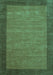 Machine Washable Abstract Turquoise Contemporary Area Rugs, wshcon268turq