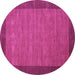 Round Machine Washable Abstract Pink Contemporary Rug, wshcon268pnk