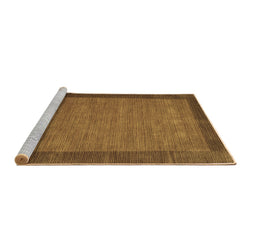 Sideview of Machine Washable Abstract Brown Contemporary Rug, wshcon268brn
