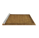 Sideview of Machine Washable Abstract Brown Contemporary Rug, wshcon268brn