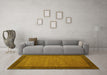 Machine Washable Abstract Yellow Contemporary Rug in a Living Room, wshcon268yw