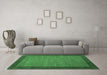Machine Washable Abstract Emerald Green Contemporary Area Rugs in a Living Room,, wshcon268emgrn