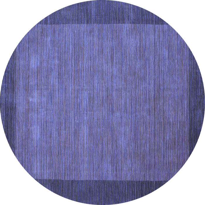 Round Abstract Blue Contemporary Rug, con268blu