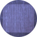 Round Abstract Blue Contemporary Rug, con268blu