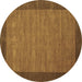 Round Abstract Brown Contemporary Rug, con268brn