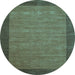 Round Abstract Light Blue Contemporary Rug, con268lblu