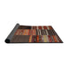 Thickness of Contemporary Dark Gold Brown Southwestern Rug, con2690