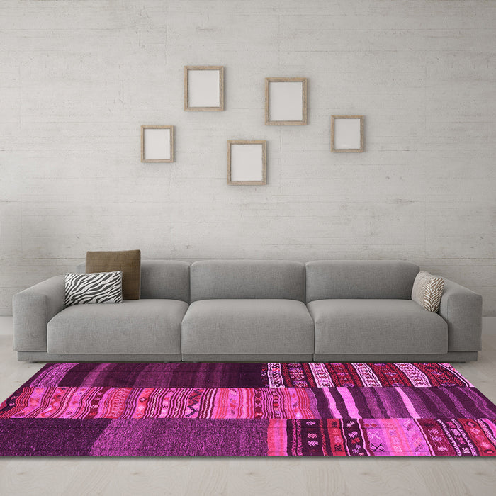 Machine Washable Southwestern Pink Country Rug in a Living Room, wshcon2690pnk