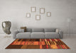 Machine Washable Southwestern Orange Country Area Rugs in a Living Room, wshcon2690org