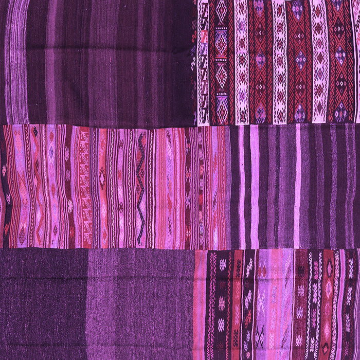 Square Machine Washable Southwestern Purple Country Area Rugs, wshcon2690pur