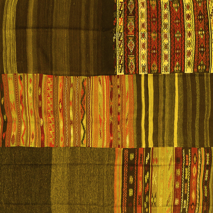 Square Southwestern Yellow Country Rug, con2690yw